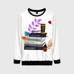 Свитшот женский Книги, цвет: 3D-черный