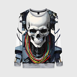 Свитшот женский Cool cyber skull - ai art fantasy, цвет: 3D-меланж