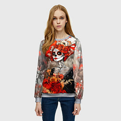 Свитшот женский Катрина в цветах, цвет: 3D-меланж — фото 2