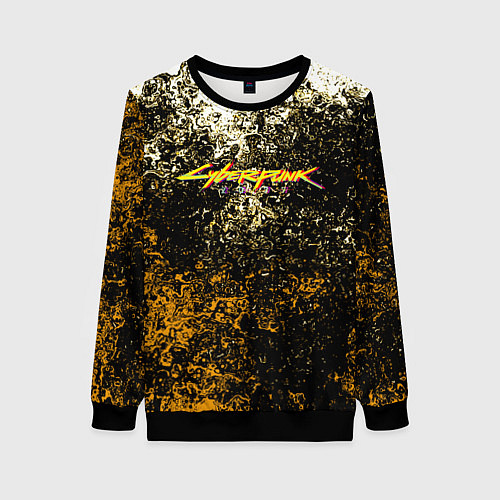Женский свитшот Cyberpunk текстура краски / 3D-Черный – фото 1