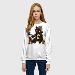 Свитшот женский Мишка в кокошнике, цвет: 3D-белый — фото 2
