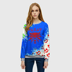 Свитшот женский The Witcher logo horror, цвет: 3D-меланж — фото 2