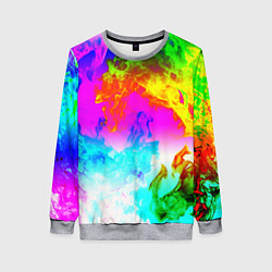 Свитшот женский Неоново кислотный огонь, цвет: 3D-меланж