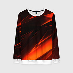 Свитшот женский Geometry orange stripes, цвет: 3D-белый