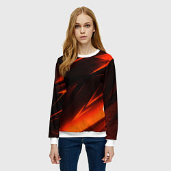Свитшот женский Geometry orange stripes, цвет: 3D-белый — фото 2