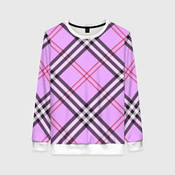 Свитшот женский Стильная клетка - крупно, цвет: 3D-белый