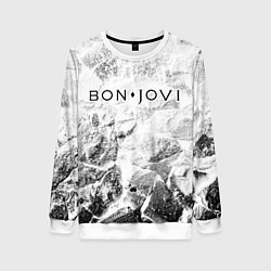 Свитшот женский Bon Jovi white graphite, цвет: 3D-белый