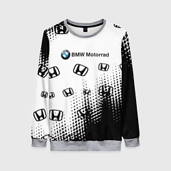 Свитшот женский BMW x honda pattern, цвет: 3D-меланж
