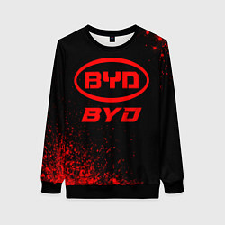 Свитшот женский BYD - red gradient, цвет: 3D-черный