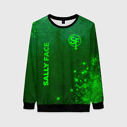 Свитшот женский Sally Face - green gradient вертикально, цвет: 3D-черный