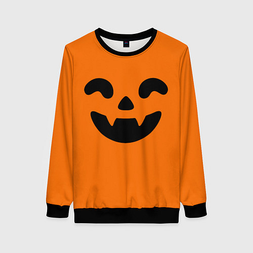 Женский свитшот Весёлая тыква верх / 3D-Черный – фото 1