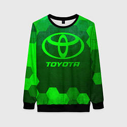 Свитшот женский Toyota - green gradient, цвет: 3D-черный