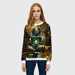Свитшот женский Космонавт - киборг, цвет: 3D-белый — фото 2