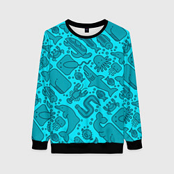 Женский свитшот Мультяшные морские обитатели