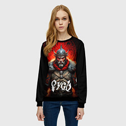 Свитшот женский Русь славянин, цвет: 3D-черный — фото 2