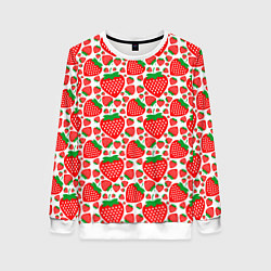 Женский свитшот Клубничный паттерн