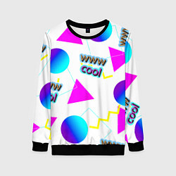 Женский свитшот WWW Cool: Геометрия и стиль 90-х