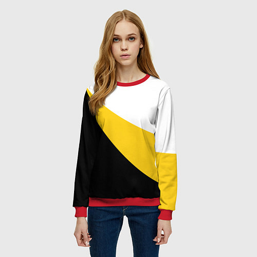 Женский свитшот Мы русские с нами Бог большой КЦК / 3D-Красный – фото 3