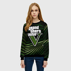 Свитшот женский Grand Theft Auto V - logo, цвет: 3D-черный — фото 2