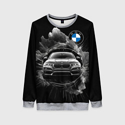 Свитшот женский BMW абстрактный дым, цвет: 3D-меланж