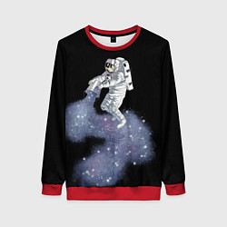 Свитшот женский Космонавт астронавт украшает футболку космосом, цвет: 3D-красный