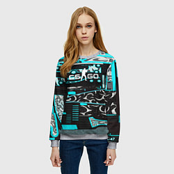 Свитшот женский CSGO winter sport, цвет: 3D-меланж — фото 2