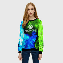 Свитшот женский Xbox битва огня, цвет: 3D-черный — фото 2