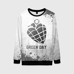 Свитшот женский Green Day - white gradient, цвет: 3D-черный