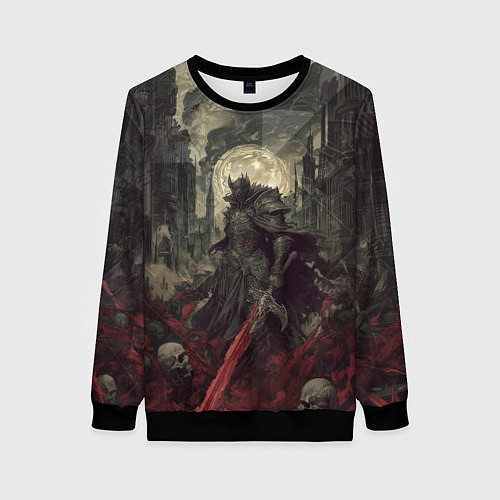 Женский свитшот Рыцарь с багровым мечом / 3D-Черный – фото 1