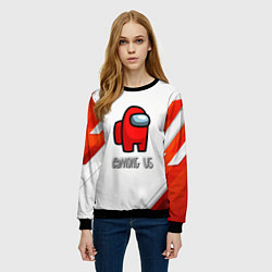 Свитшот женский Among us game geometry, цвет: 3D-черный — фото 2