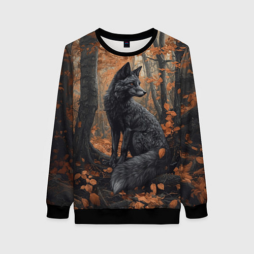 Женский свитшот Пепельный лис / 3D-Черный – фото 1