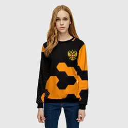 Свитшот женский Герф РФ соты броня, цвет: 3D-черный — фото 2