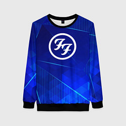 Свитшот женский Foo Fighters blue poly, цвет: 3D-черный