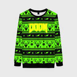 Женский свитшот Doom кислотный новый год