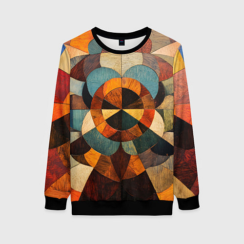 Женский свитшот Винтажная мозайка / 3D-Черный – фото 1