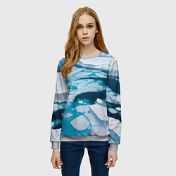 Свитшот женский Арктический лед, цвет: 3D-меланж — фото 2