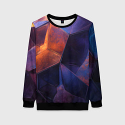 Свитшот женский Искаженная геометрия с эффектом потертостей, цвет: 3D-черный