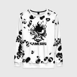 Женский свитшот Samurai черные краски текстура