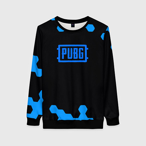 Женский свитшот PUBG синие соты абстракция / 3D-Черный – фото 1