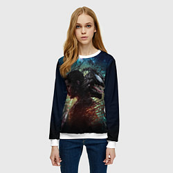 Свитшот женский Веном и Эдди, цвет: 3D-белый — фото 2