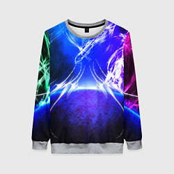 Свитшот женский Неоновый шторм текстура, цвет: 3D-меланж