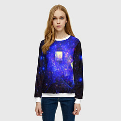 Свитшот женский Космическая абстракция звезды, цвет: 3D-белый — фото 2