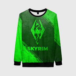 Свитшот женский Skyrim - green gradient, цвет: 3D-черный