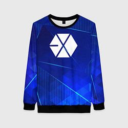 Свитшот женский Exo blue poly, цвет: 3D-черный