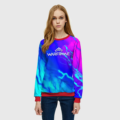 Женский свитшот Warframe neon storm / 3D-Красный – фото 3