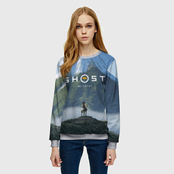 Свитшот женский Ацу на коне Ghost of Yotei, цвет: 3D-меланж — фото 2