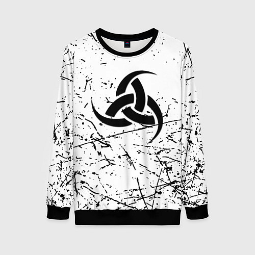 Женский свитшот Символика славянская текстура / 3D-Черный – фото 1