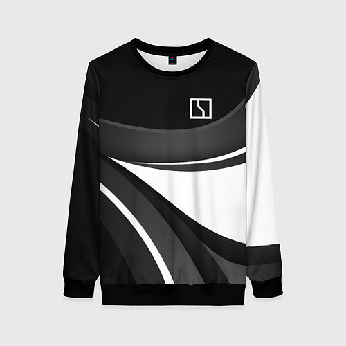 Женский свитшот Zeekr - черно-белый / 3D-Черный – фото 1