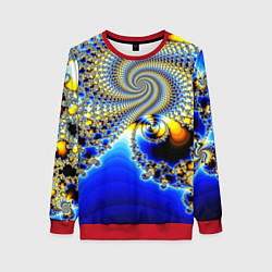 Свитшот женский Фрактальный психоделики узор, цвет: 3D-красный