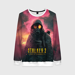 Свитшот женский Stalker 2 горящий атомный завод, цвет: 3D-белый
